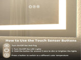 55x30" Frameless Eco-Friendly Silver Mirror Dual LED Light Strips Front and Back LightingUnable 86556548