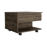 Luanda Lift Top Coffee Table, Casters, One Shelf -Dark Brown B07091884