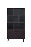67" Bookcase with Doors, 3-tier Bookshelf, Coffee W96539590