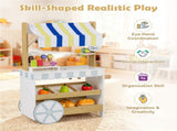 2-in-1 Wooden Grocery Store & Ice Cream Cart Playset with Accessories 95834899