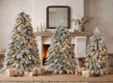 Snowy Cascading Christmas Trees 3-Piece Set with Control Lighting, Flocked Weeping Branches, and N710P523023K