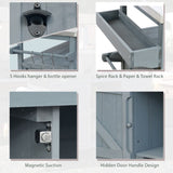 K&K Outdoor Kitchen Island, Rolling Bar Cart & Storage Cabinet, Farmhouse Solid Wood Outdoor Grill WF532198AAG