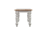 Farmhouse Backless Wood Bench - White/Natural Two-Tone Finish 68900238