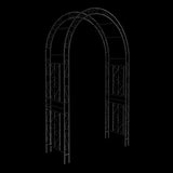 Metal Garden Arch L59'' x W17.71'' x H90.55'' Climbing Plants Support Rose Arch Outdoor Black W1586P268781