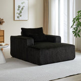 62.5-Inch Corduroy Sponge Sofa Lounge Chair,No Assembly Required,Fluffy Modern Sleeper Chair for W834P206042