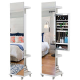 ZNTS Full Length Mirror 360° Swivel Jewelry Cabinet W2512P232473