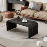 TREXM Minimalist Coffee Table with Curved Art Deco Design for Living Room or Dining Room WF317095AAB
