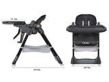 Adjustable Baby High Chair 0-6 Years Portable Infant Feeding Seat with Safety Belt, Silent W2699P299043