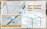 31.4 Inch Modern Two-Tier Square Coffee Table - An Elegant Combination of Clear Glass and White W1151P232657