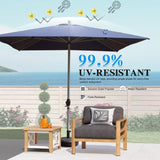 Rectangle Patio Umbrella with Crank Lift , Navy Blue W1859P353557
