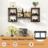 Wall-mounted Wine Rack with Glass Holder 48173220