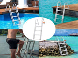 Dock Ladder, Removable 4 Steps, 350 lbs Load Capacity, Aluminum Alloy Pontoon Boat Ladder with 4'' T3342P492229
