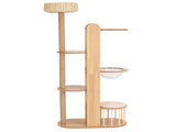 Multi-Level Wood Cat Tree Tower, 70.8" Tall Cat Activity Tree with Sisal Scratching Post, Space W3101P553723