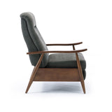 Saugus Wood Arm Push Back Recliner - Charcoal B050P281012