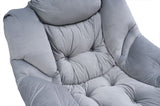 Living Room Chairs Modern Cotton Fabric Lazy Chair, Accent Contemporary Lounge Chair, Single Steel W1899P149718