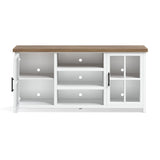 67 inch TV Stand Console for TVs up to 80 inches, No Assembly Required, Jasmine Whitewash and B108P160165