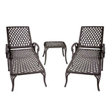 ZNTS Aluminium Cast lounge chair 2pcs brown W640P186312