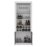 Nero 74-Inch Tall Bar Cabinet 4-Tier Modern Bar Cabinet with Glass Holder Stemware Rack, Wine B200P188834