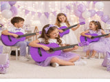 Purple 30-inch Round Acoustic Guitar with Picks, Strings, Capo, Case, Tuner, and Strap 79796997