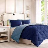 Full/Queen 3M Scotchgard Diamond Quilting Reversible Down Alternative Comforter Set B03595022
