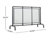 Celeste 1 Panel Iron Fireplace Screen 36" W x 29" H, Black N775P386833B