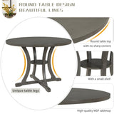 5-Piece Round Dining Table and Set with Special-shaped Legs and an Exquisitely Designed Hollow 25692411