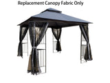 ZNTS 10x10 Ft Patio Double Roof Gazebo Replacement Canopy Top Fabric, Gray W419101851