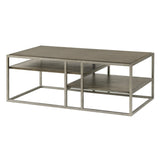 ZNTS Padena Metal Frame Wood Living Room Coffee Table with Shelf T2574P164650