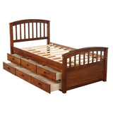 ZNTS . Twin Size Platform Storage Bed Solid Wood Bed with 6 Drawers 13384169