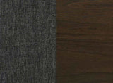 Set of 2 Grey Fabric Upholstered Dining Chairs, Dark Walnut B016P225492