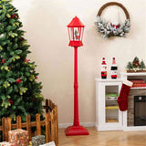 64" Christmas Streetlamp Decor Santa/Snowman/Tree Scene, 60 Warm White LEDs, 8 Tunes, 2 Modes 40533839