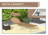 Outdoor Folding Pool Chaise Lounge, Tanning Chair with Adjustable Sun Shade for Poolside, Patio & 23811749