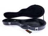 F-Style Microgroove Pattern Leather Wood Mandolin Case Black 93153544