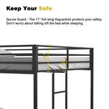 ZNTS Adam Sturdy Full over Full Bunk Bed Metal Black for Kids and Adult, Low Profile Full over full bunk B083P170088