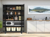 71'' 2 Shapely Doors Cabinet, Metal Storage Cabinet with Doors and Adjustable Shelves, for Bedroom, 63952140