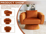 360&deg Swivel Accent Chair, Modern Velvet Fabric Living Room Armchair with Fluffy Cushions, Comfy 41128047