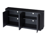 Sideboard Storage Cabinet TV Stand with wave pattern Buffet Cabinet Wooden Vertical Striped Cabinet W1162P295361
