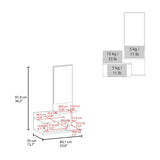 Floating Hallway Cabinet 36.2" H, 1 Drawer, 3 Shelves, 1 Mirror, White B097P250896