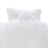Giant Bean Bag Chair withFootstool, Oversized Bean Bag for Adults and Kids, Faux Fur Shell-Shaped 57728667