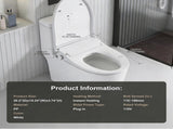 Smart Bidet Toilet Seat with Side Knob Adjustable Heated Seat with Water Temperature and Pressure W3598P451135