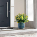 Handmade Green Glazed Ceramic Planter Set of 3, 10" 8" 6" Diameter, Square Grid Pattern, for W3273P322259