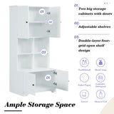 ZNTS Tall and Wide Bathroom Floor Storage Cabinet, Bathroom Storage Unit, Freestanding Cabinet with 4 N725P179705K