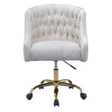 ZNTS Vintage Cream and Gold Tufted Back Office Chair B062P182759