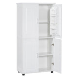 Tall and Wide Bathroom Floor Storage Cabinet, Bathroom Storage Unit, Freestanding Cabinet with 4 WF323345AAK