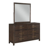 Modern Style 6-Drawer Dresser Made with Wood in Walnut B009139179