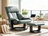 360&deg Swivel Massage Recliner Chair, 10-Point Vibration Footstool for Living Room 50099599