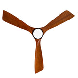 Hot sales 52 Inch Modern Black Ceiling Fan With Light 3 Solid Wood Blades Remote Control Reversible W2991P338635