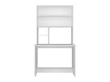 Motley Computer Hutch Desk, Lower Shelf, Four Shelves, White B097P474289