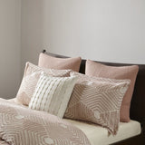 Cotton Jacquard Comforter Set Blush Full/Queen B035128789