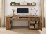 55" Modern Fluted Office Desk with Storage Cabinet & Drawers, Computer Writing Desk with Power W2917P494379